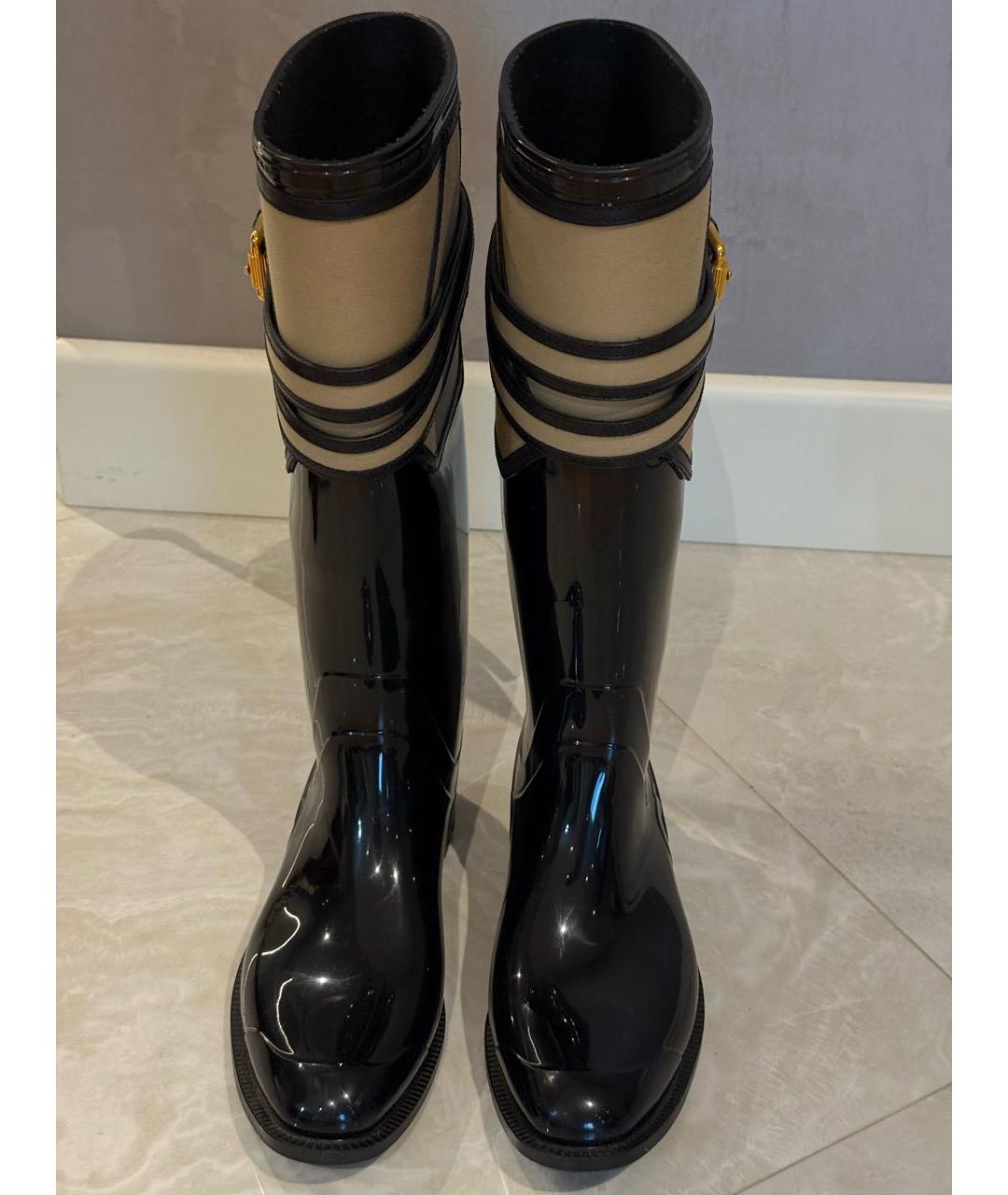 BURBERRY Черные резиновые сапоги, фото 2