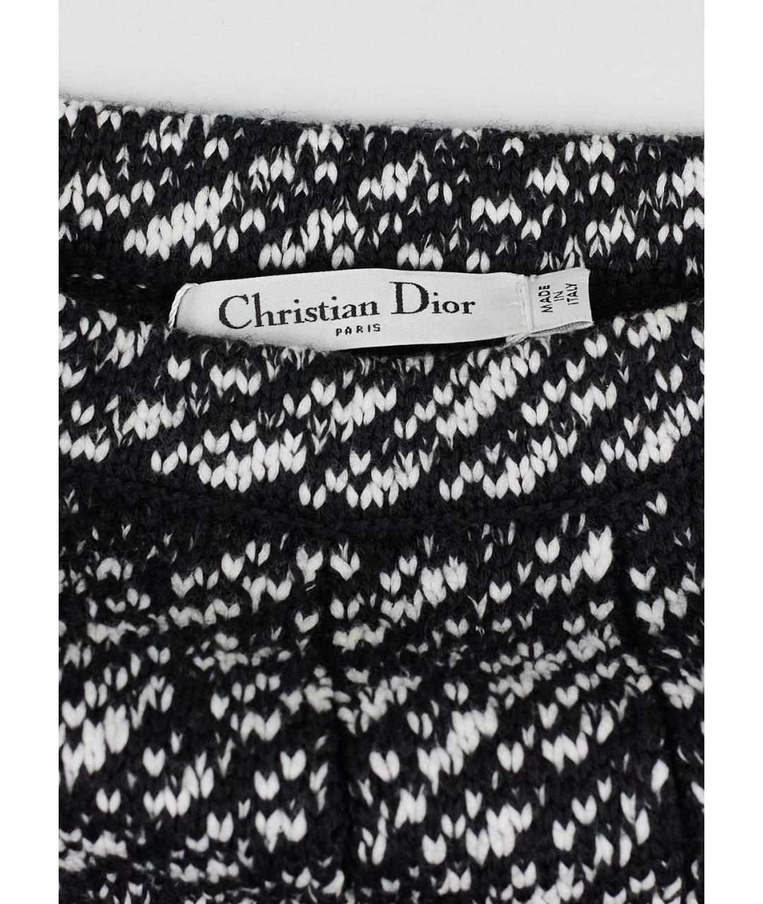 CHRISTIAN DIOR Черная шерстяная юбка миди, фото 4
