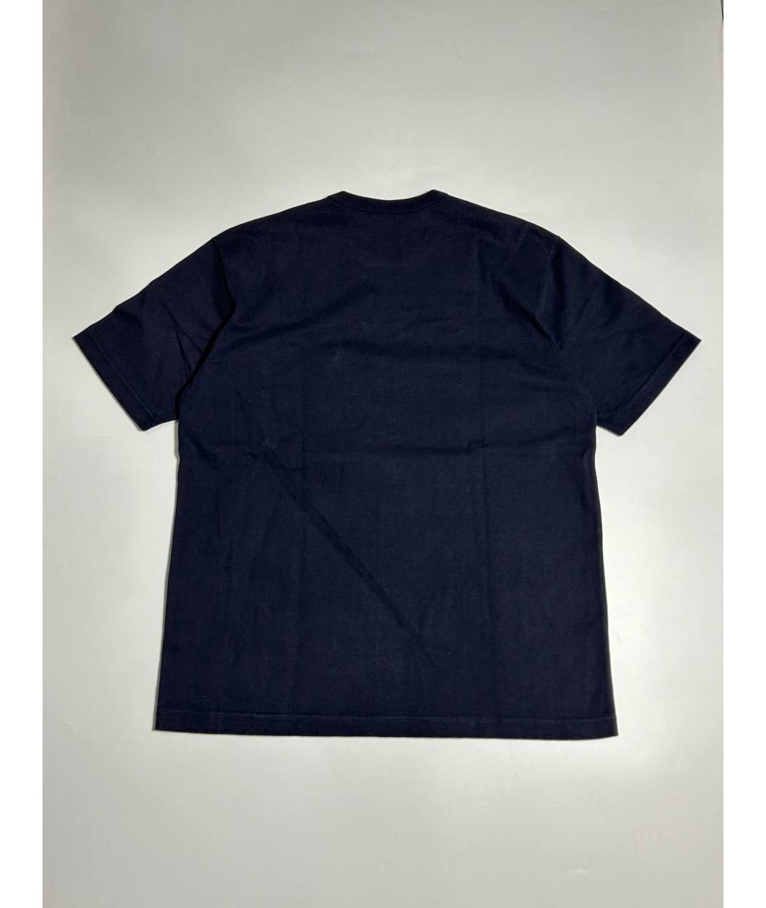 COMME DES GARÇONS Темно-синяя хлопковая футболка, фото 2