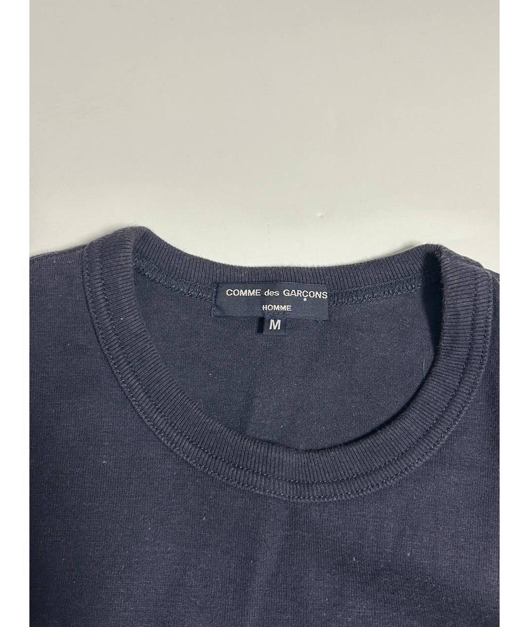 COMME DES GARÇONS Темно-синяя хлопковая футболка, фото 3