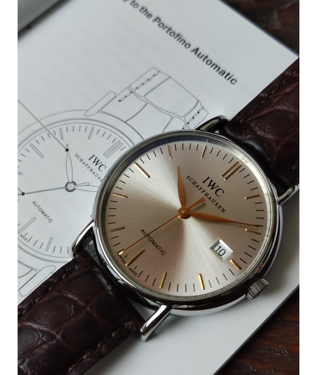 IWC Schaffhausen Серебряные металлические часы, фото 5