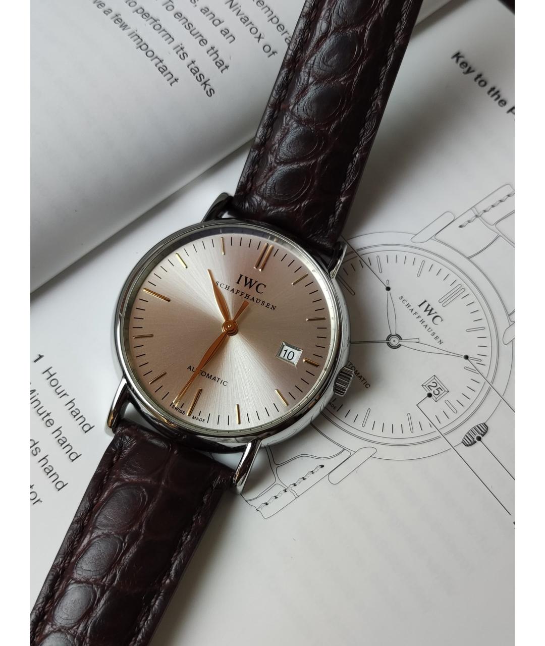 IWC Schaffhausen Серебряные металлические часы, фото 3
