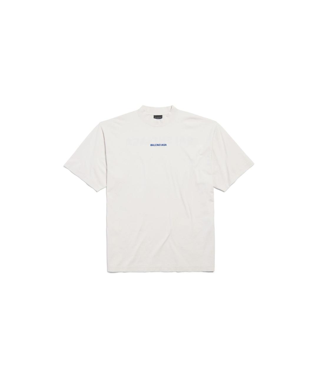 BALENCIAGA Белая хлопковая футболка, фото 1