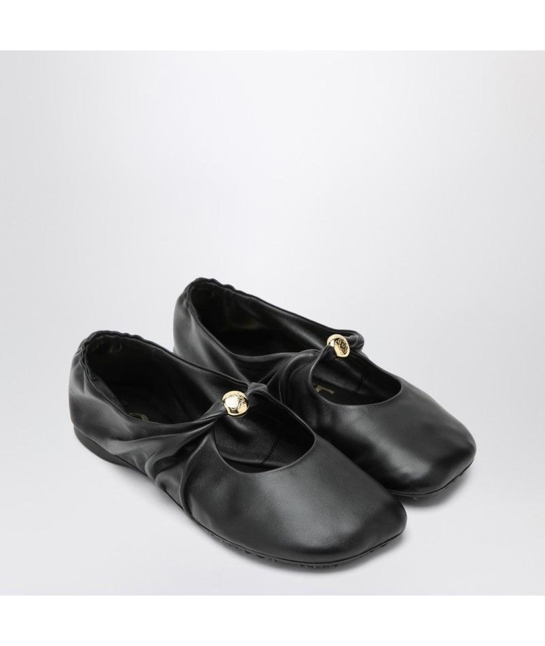 LOEWE Черные кожаные балетки, фото 2