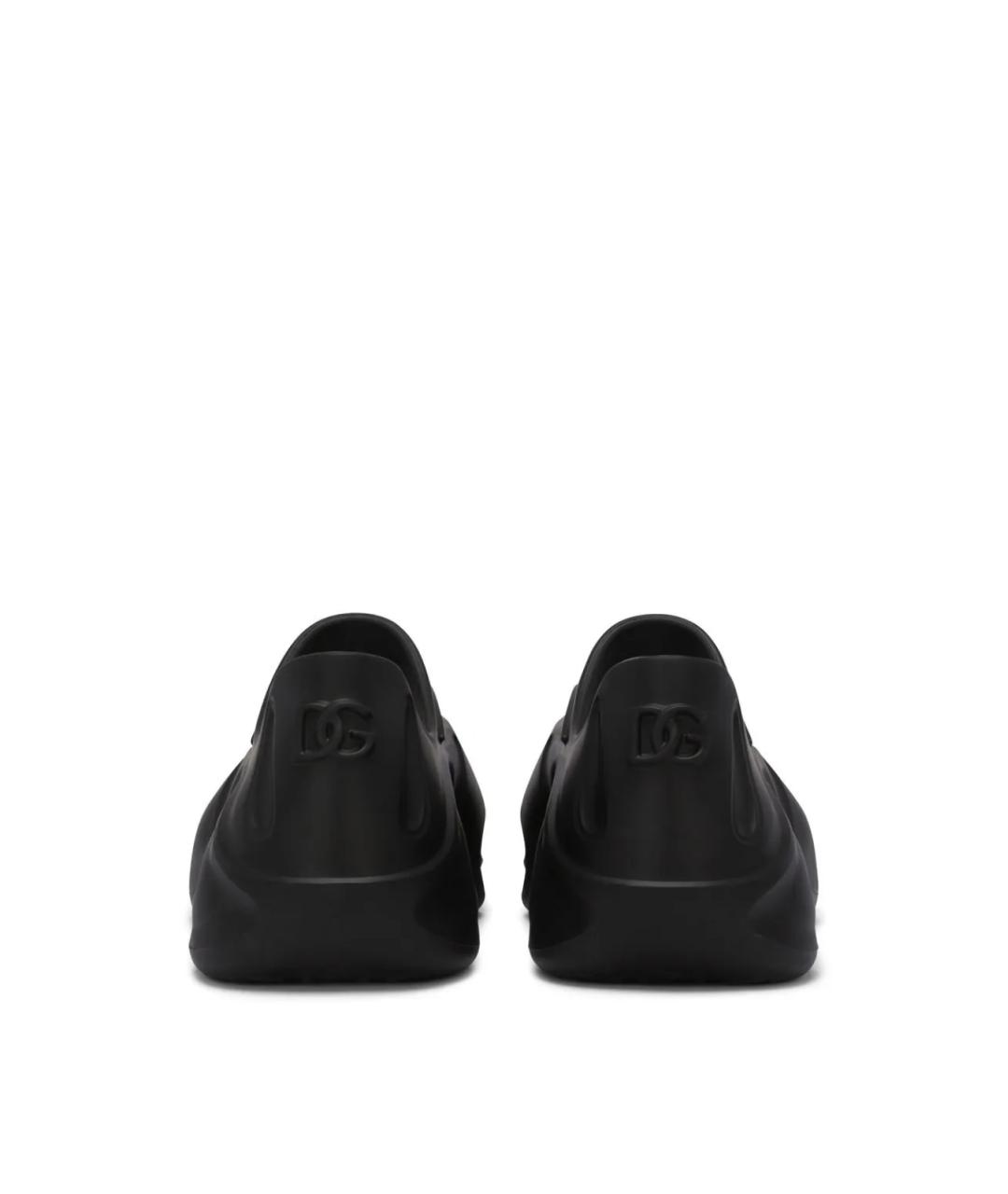 DOLCE&GABBANA Черные резиновые низкие кроссовки / кеды, фото 3
