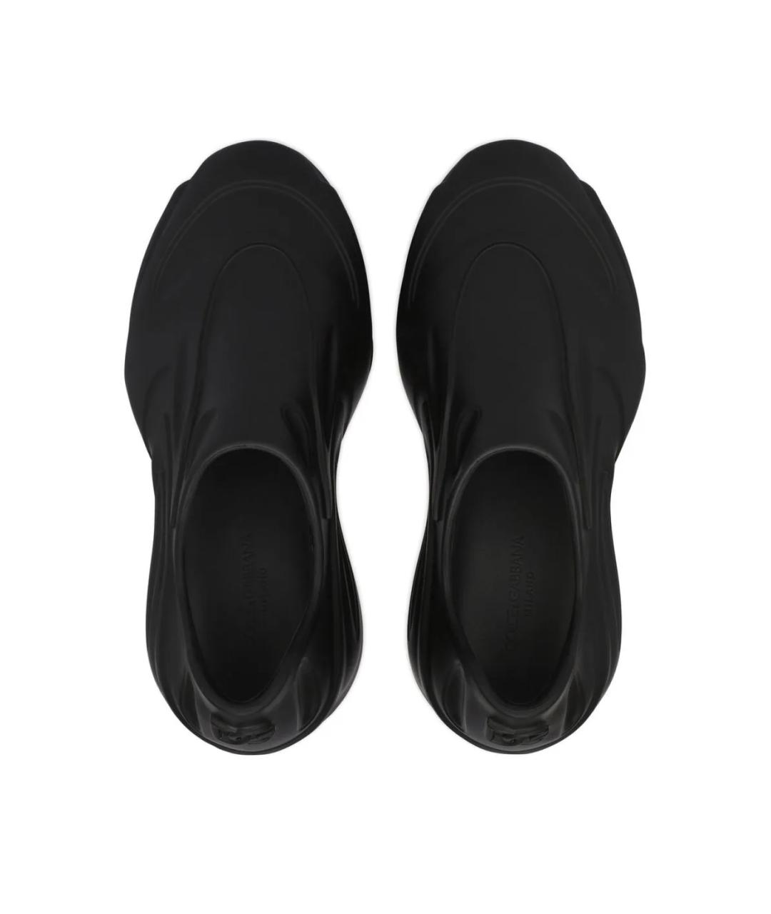 DOLCE&GABBANA Черные резиновые низкие кроссовки / кеды, фото 4