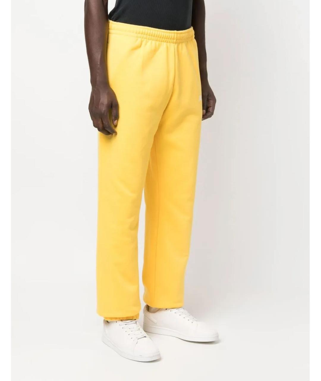 JACQUEMUS Желтые хлопковые повседневные брюки, фото 3