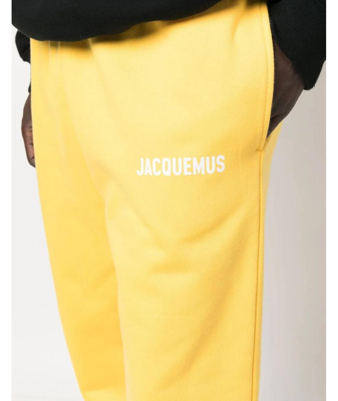 JACQUEMUS Желтые хлопковые повседневные брюки, фото 5