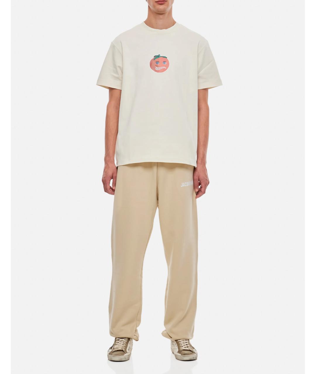 JACQUEMUS Бежевые хлопковые повседневные брюки, фото 2