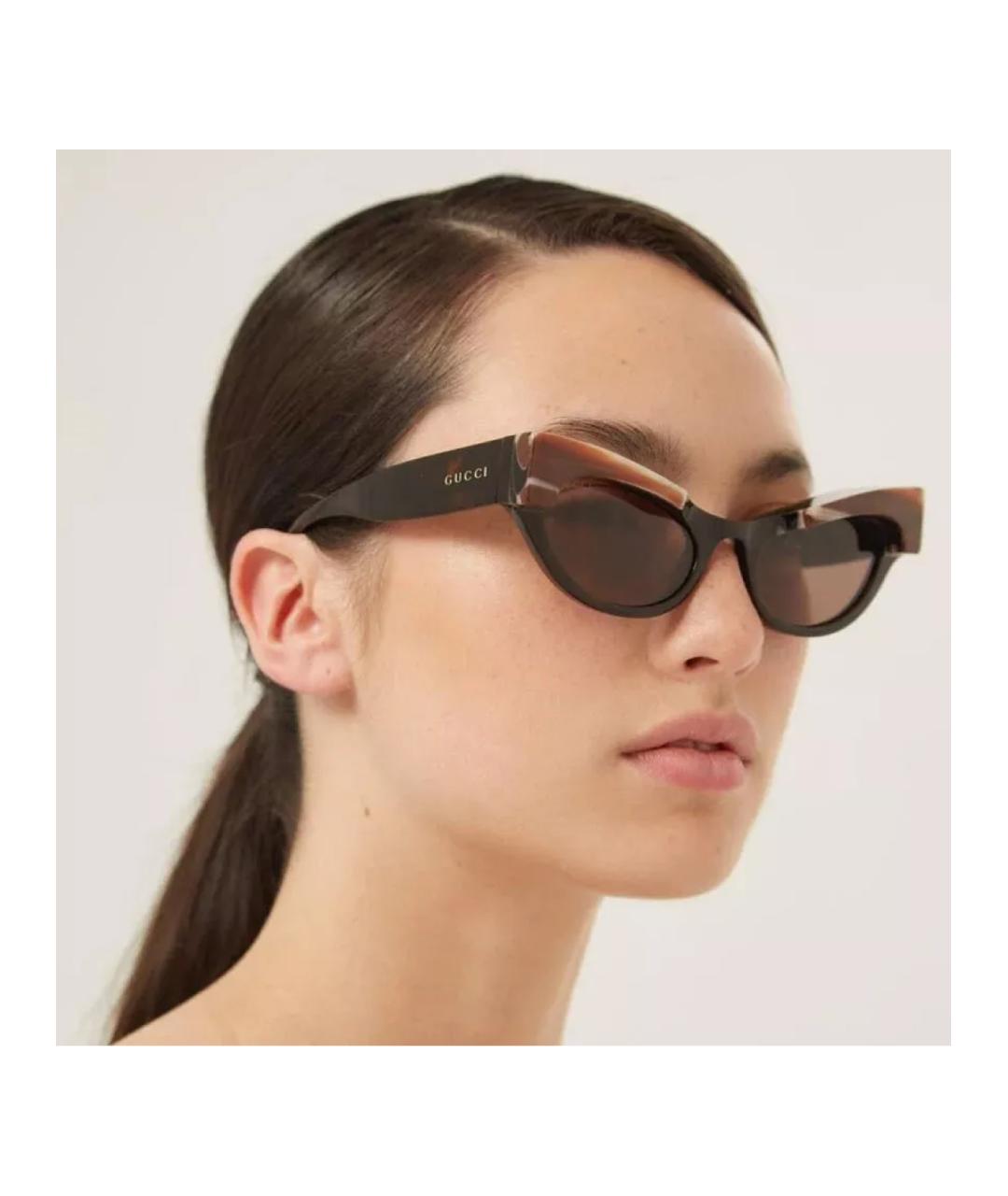 GUCCI Коричневые солнцезащитные очки, фото 5