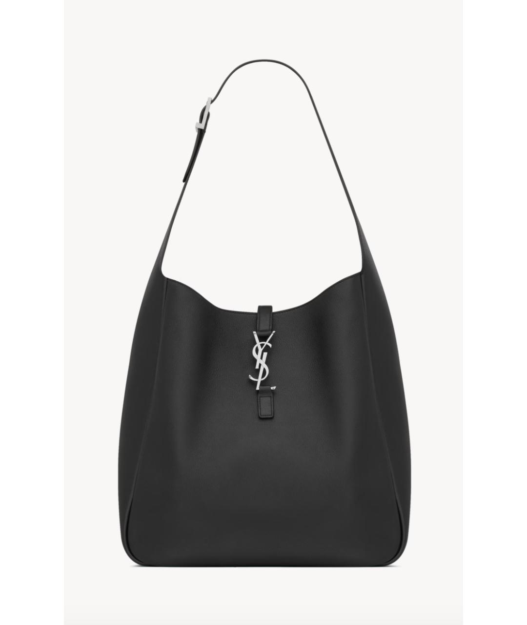 SAINT LAURENT Черная кожаная сумка тоут, фото 6