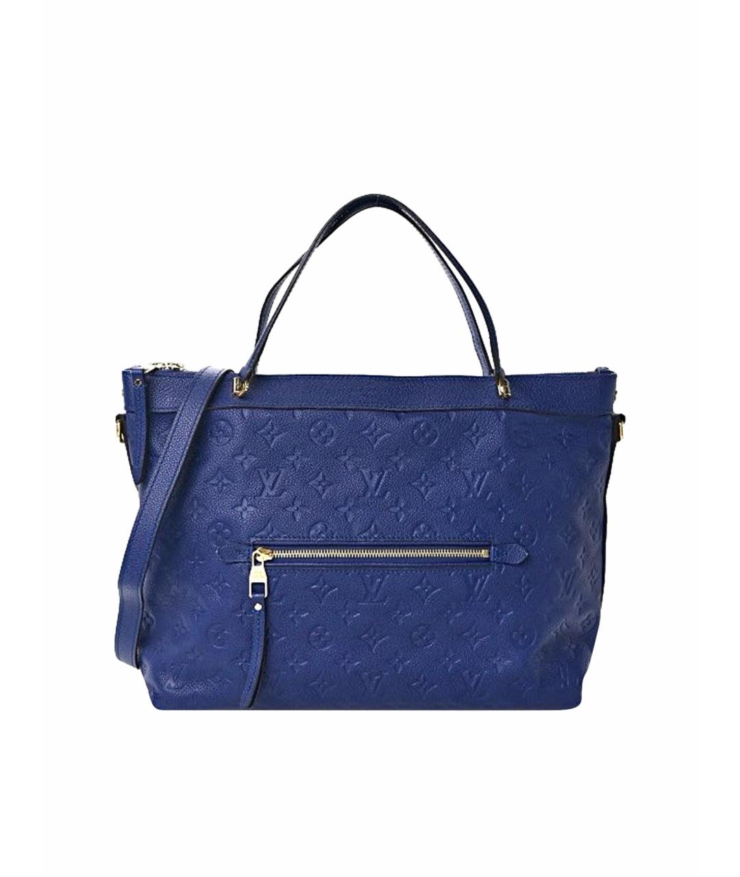 LOUIS VUITTON Темно-синяя кожаная сумка тоут, фото 1