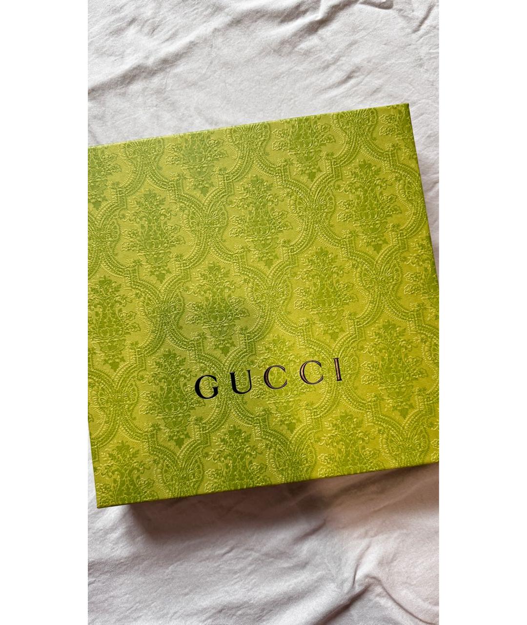 GUCCI Коричневый шерстяной шарф, фото 4
