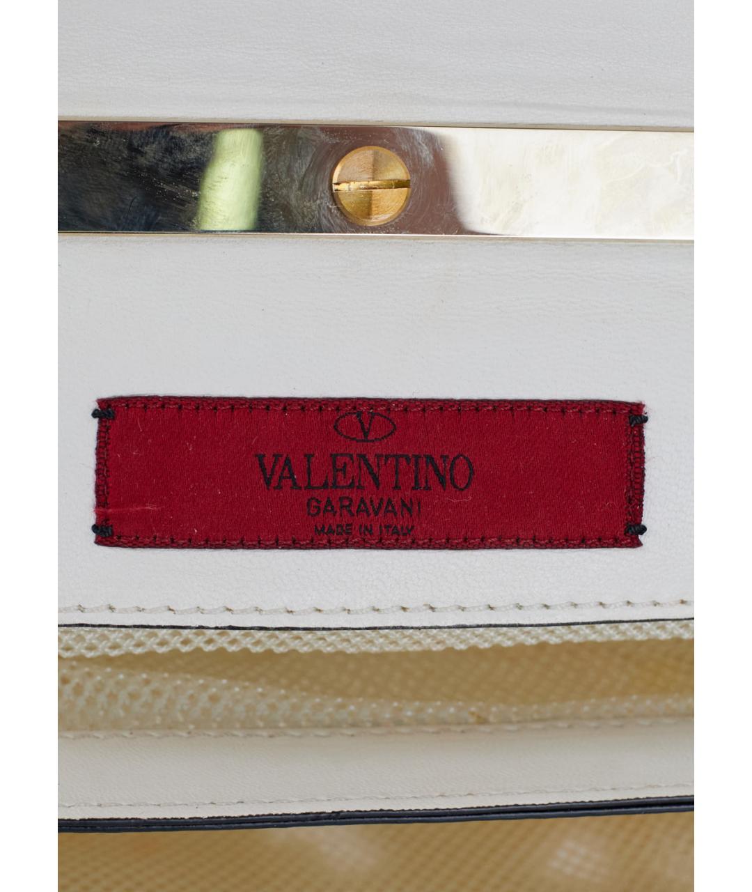 VALENTINO Белая кожаная сумка через плечо, фото 5
