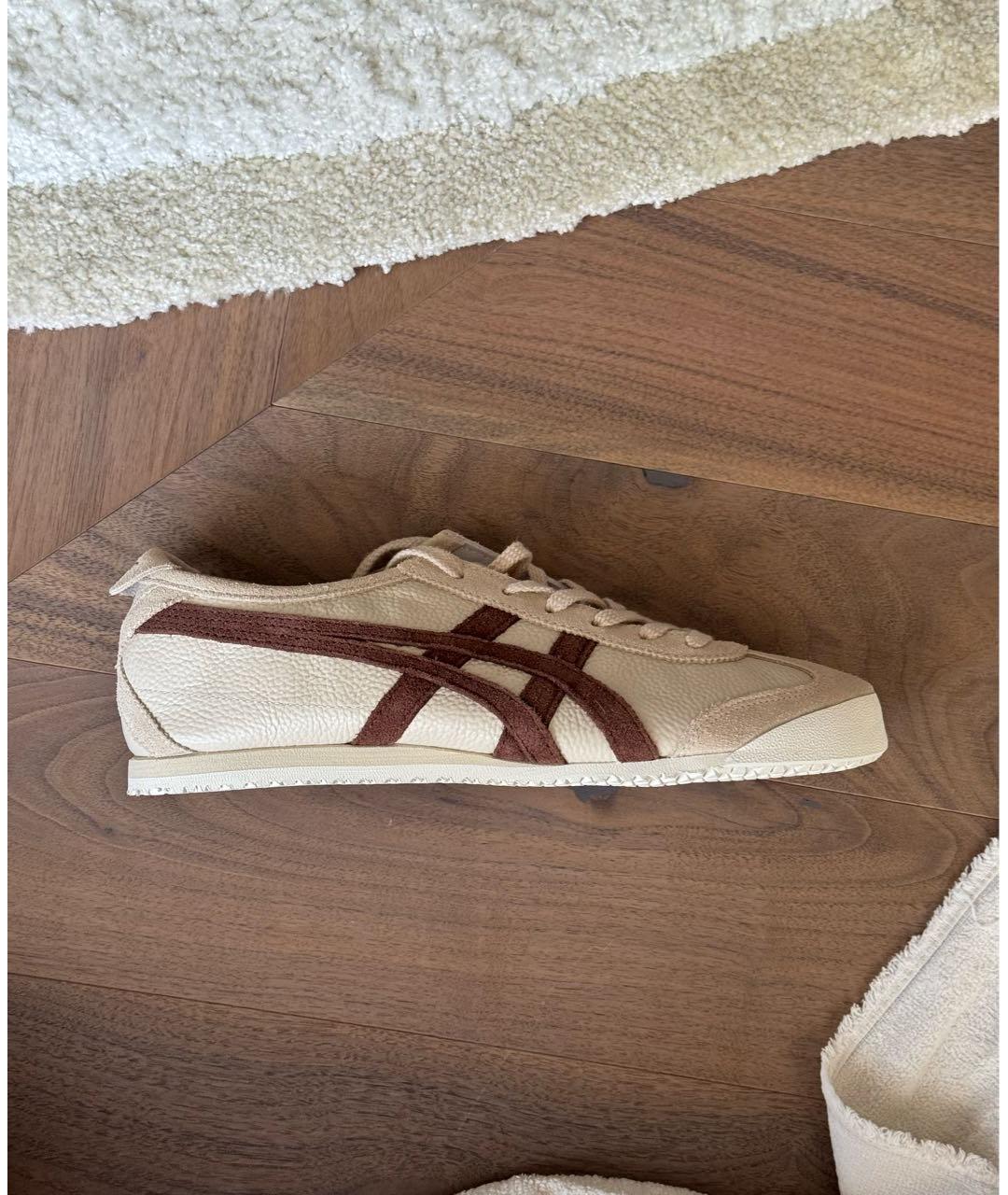 ONITSUKA TIGER Бежевые кожаные кроссовки, фото 2