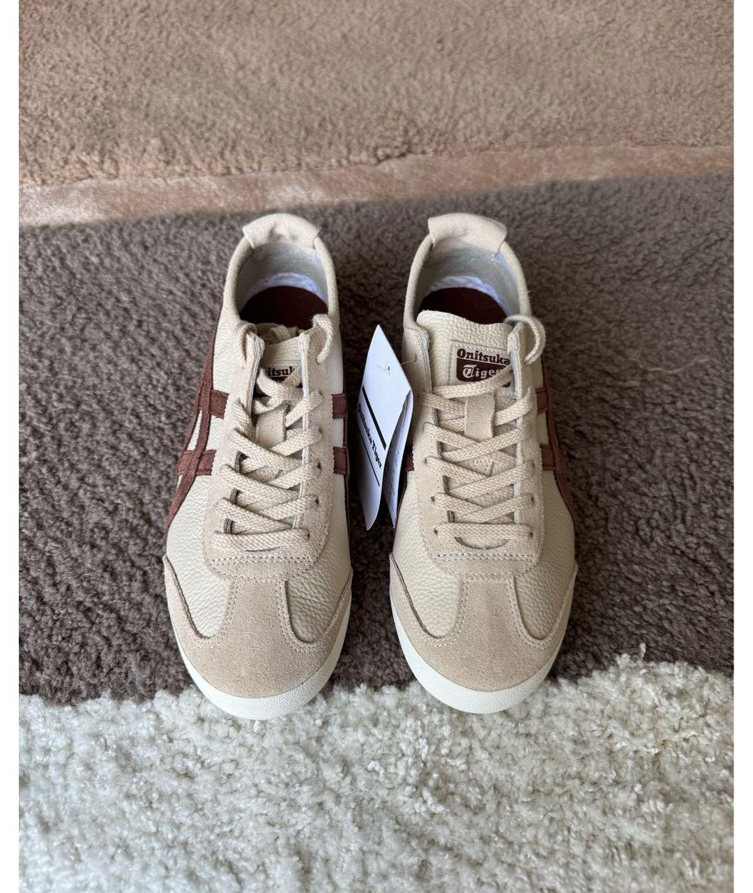 ONITSUKA TIGER Бежевые кожаные кроссовки, фото 3