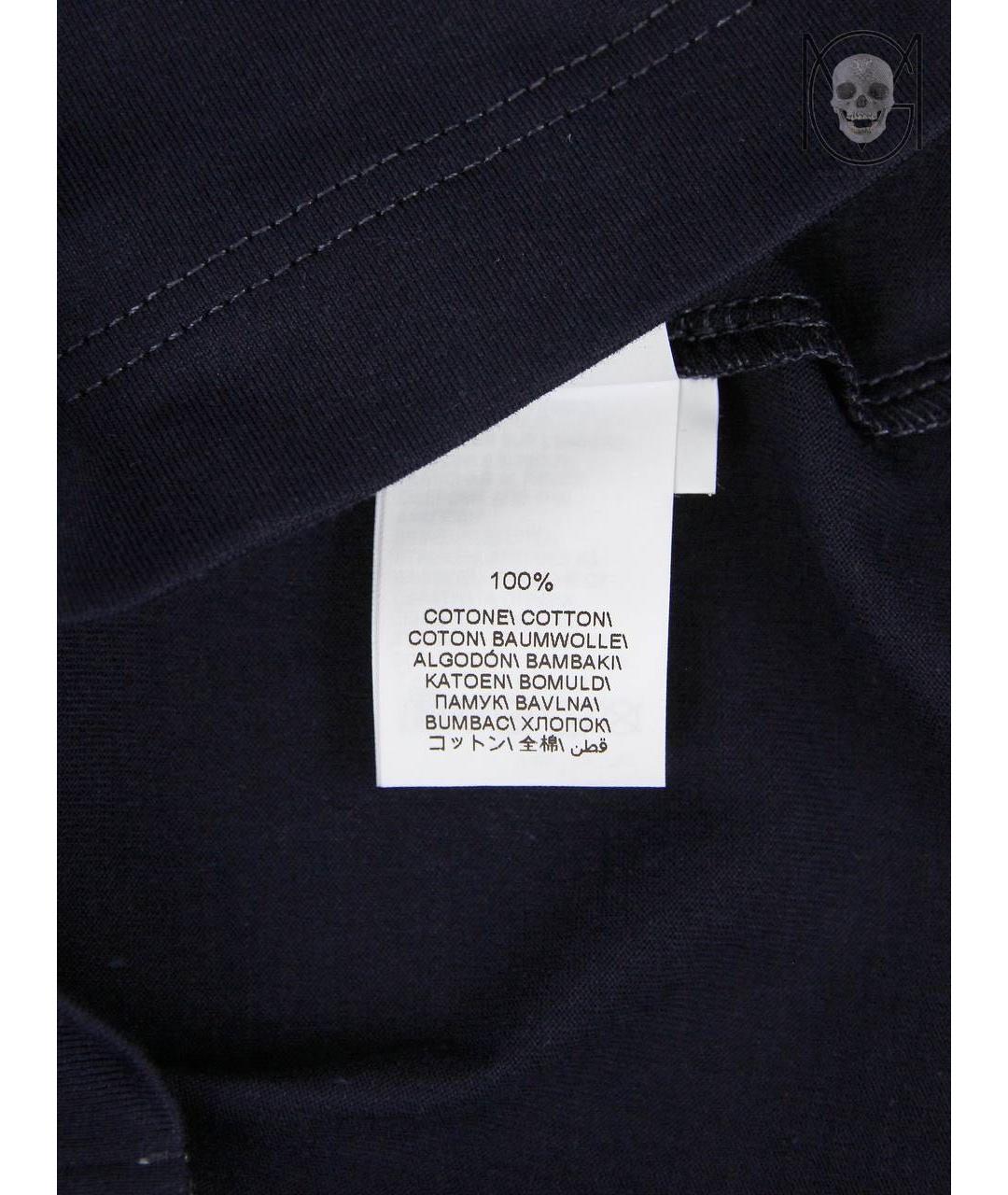BRUNELLO CUCINELLI Темно-синяя хлопковая футболка, фото 4