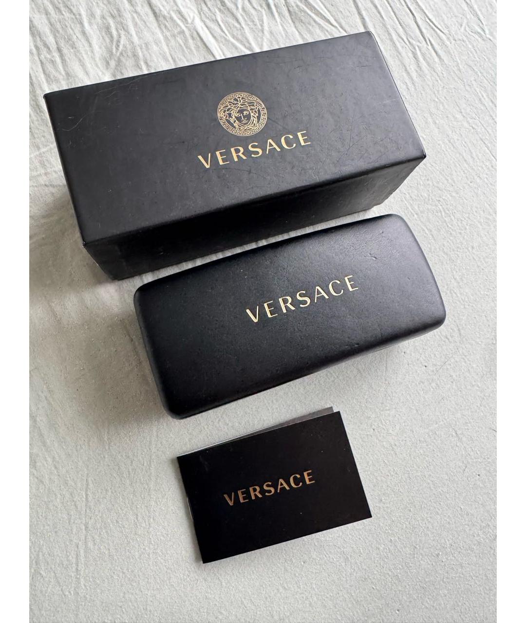 VERSACE Черные металлические солнцезащитные очки, фото 4