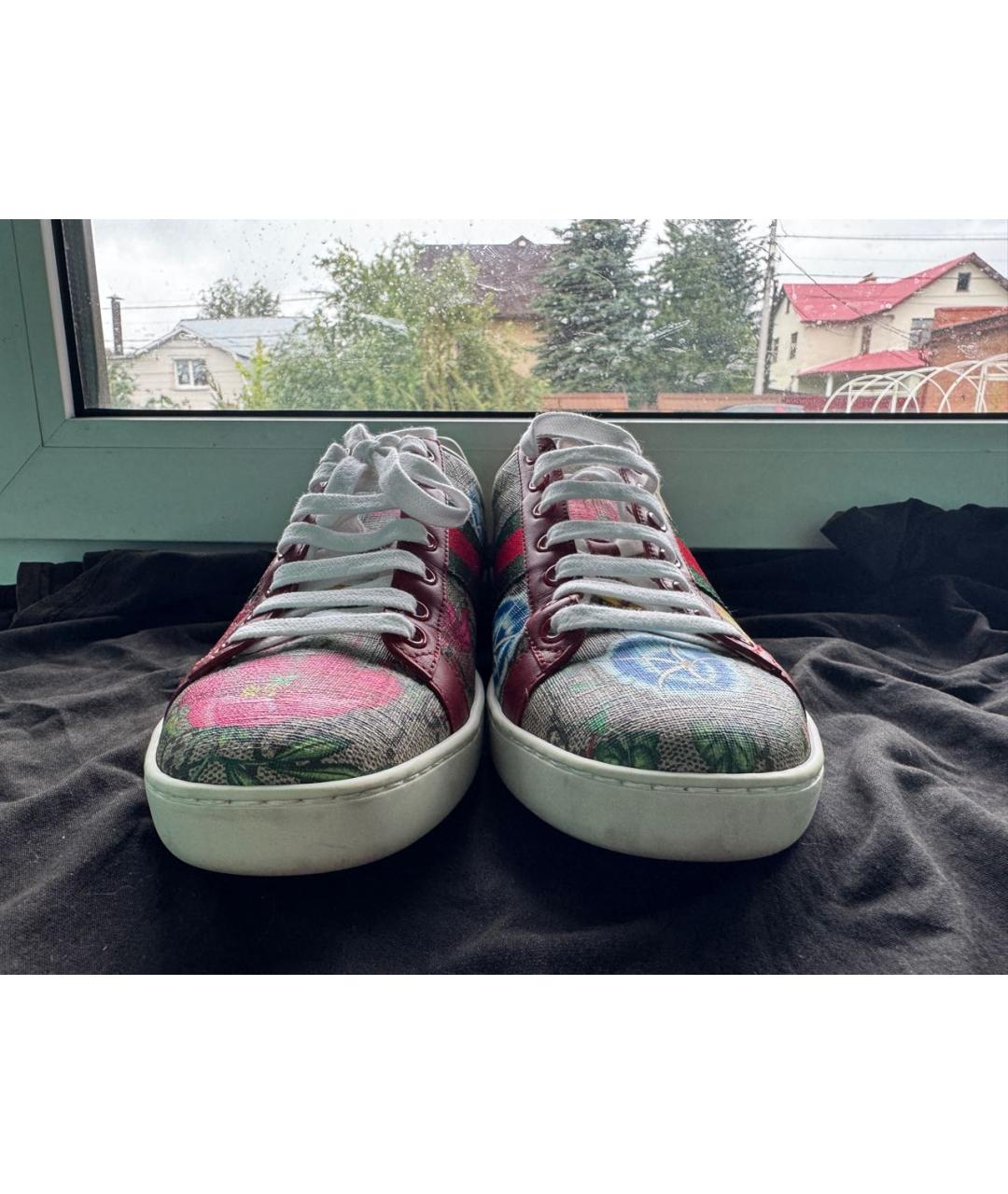 GUCCI Мульти кожаные кеды, фото 6