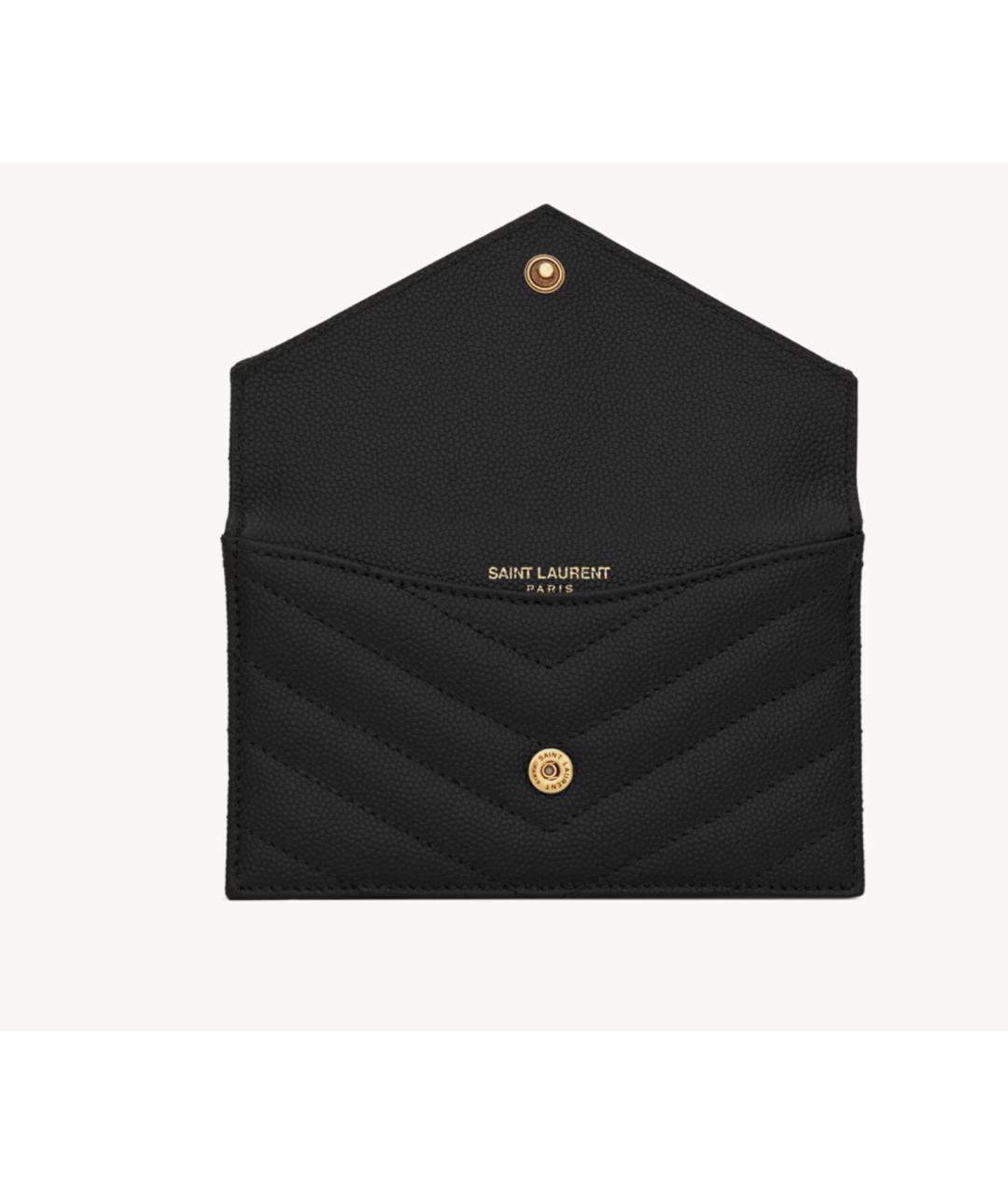 SAINT LAURENT Черный кожаный кардхолдер, фото 4