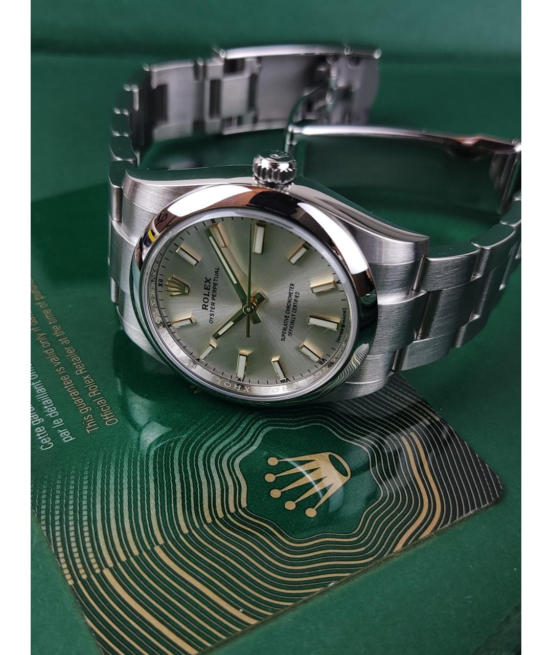 ROLEX Серебряные металлические часы, фото 4