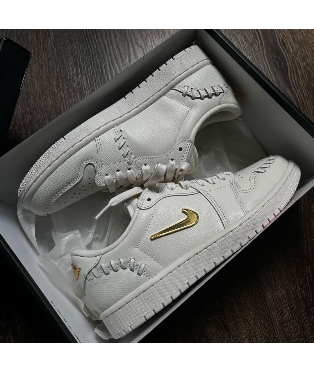 NIKE Белые кроссовки из искусственной кожи, фото 5