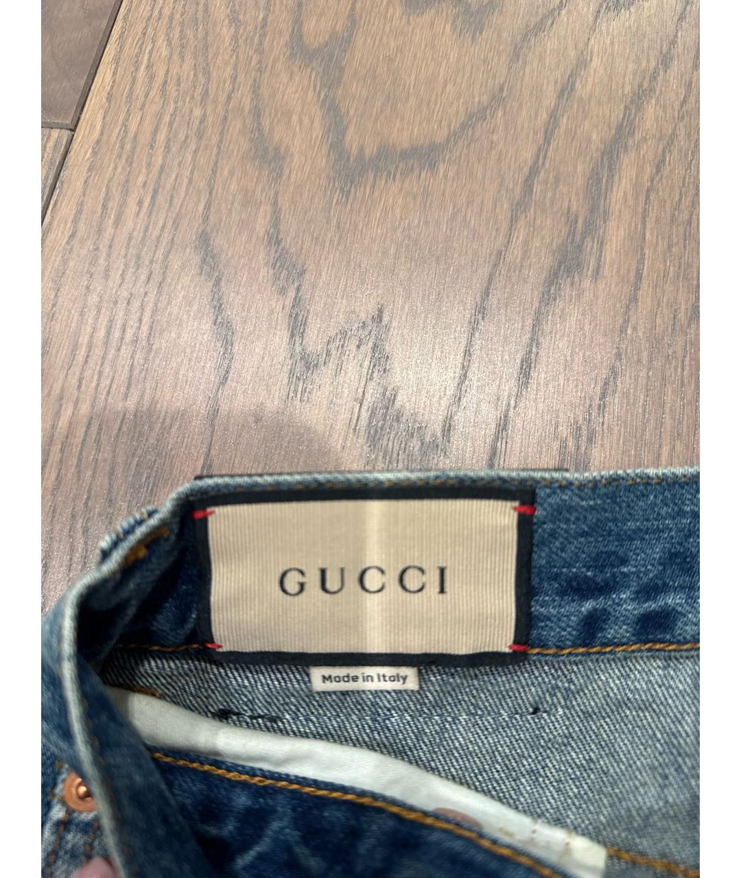 GUCCI Голубые прямые джинсы, фото 3