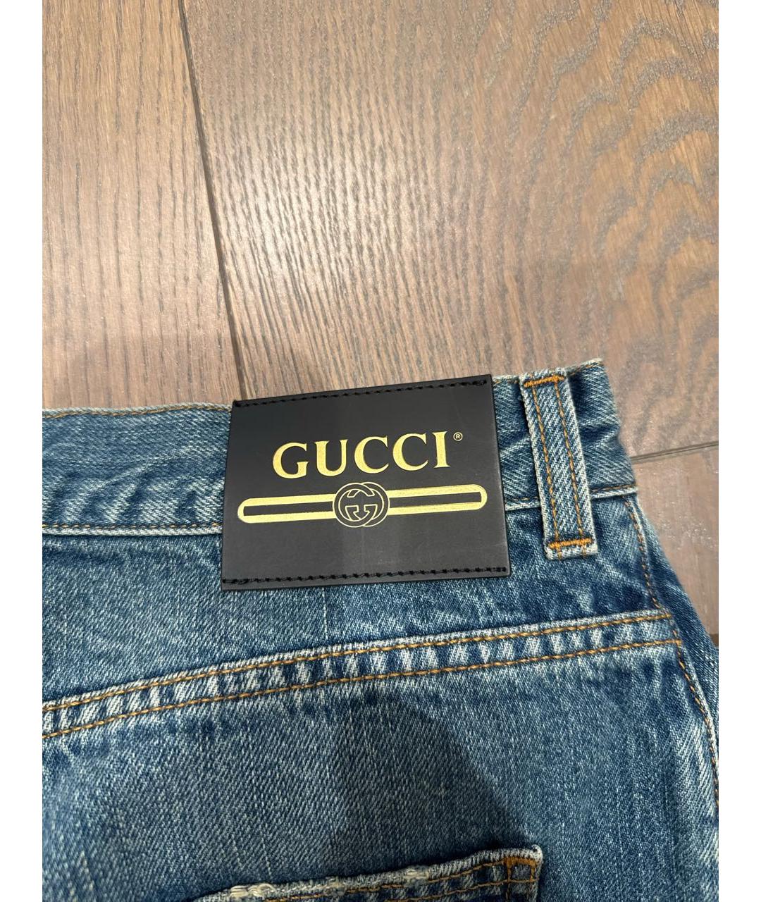 GUCCI Голубые прямые джинсы, фото 4