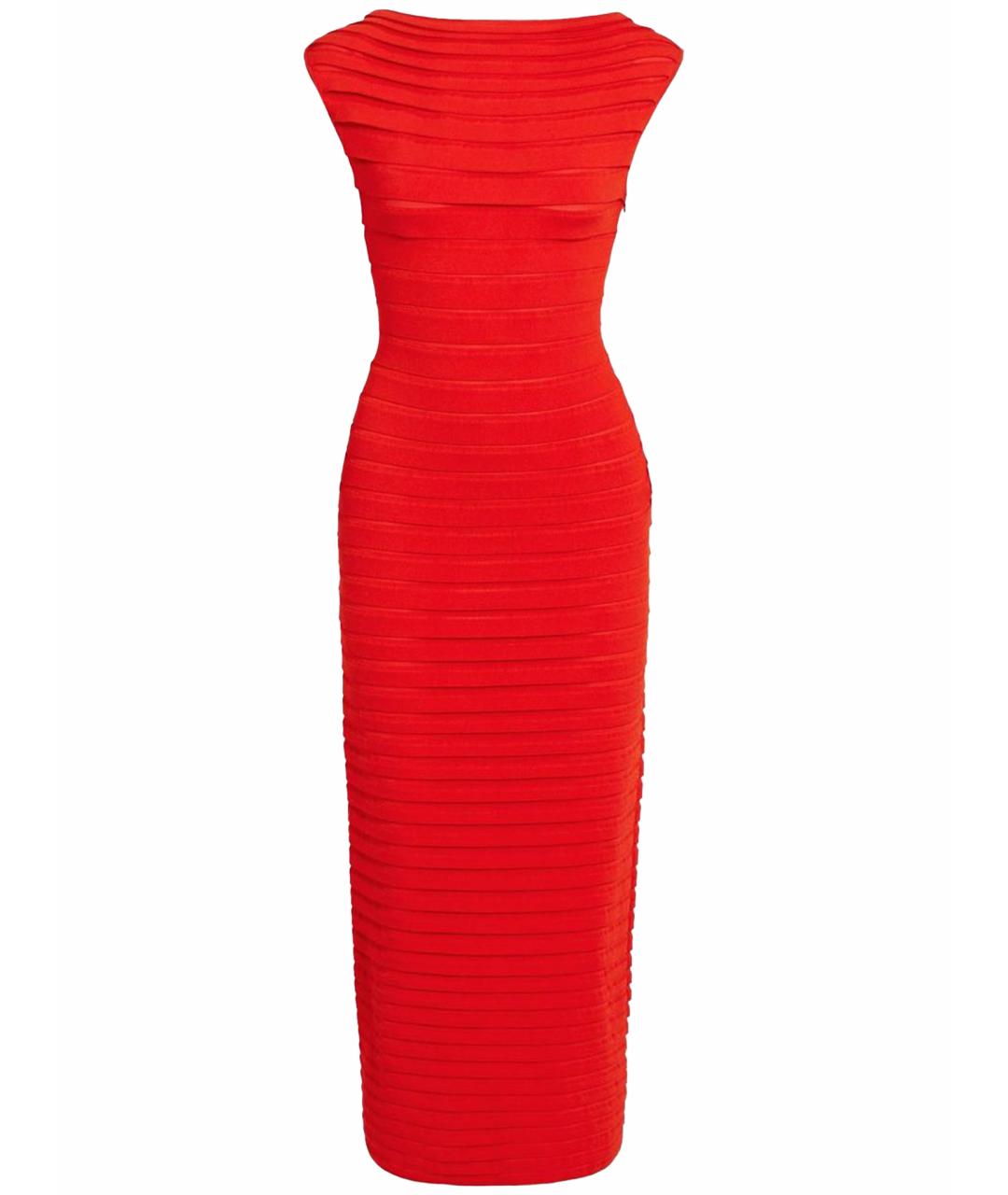 ALAIA Красное вискозное коктейльное платье, фото 1