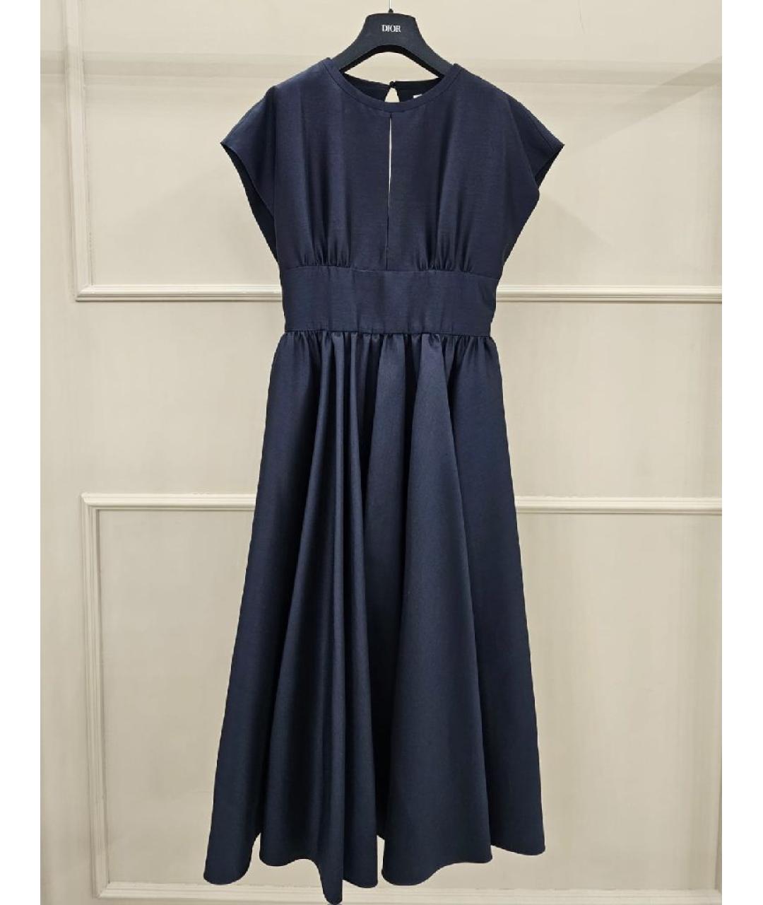 CHRISTIAN DIOR Темно-синее шерстяное платье, фото 9