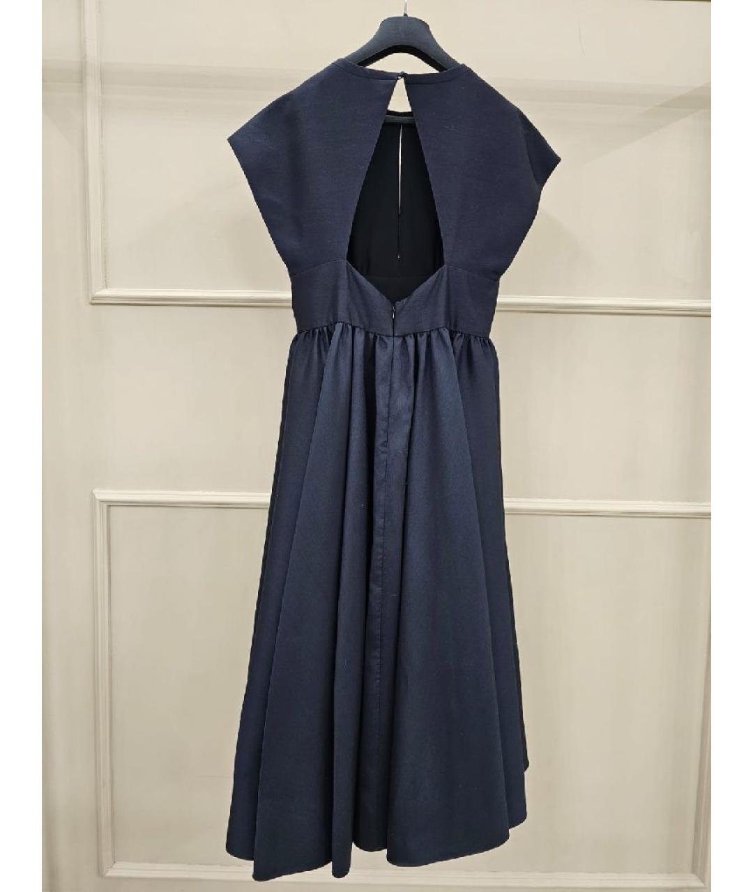 CHRISTIAN DIOR Темно-синее шерстяное платье, фото 2