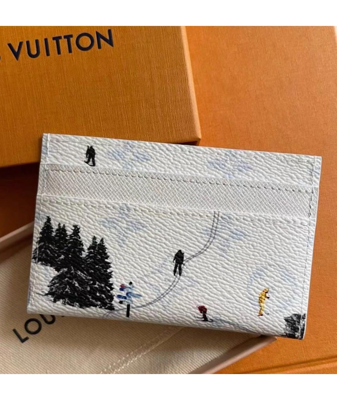 LOUIS VUITTON Белый кожаный кардхолдер, фото 5