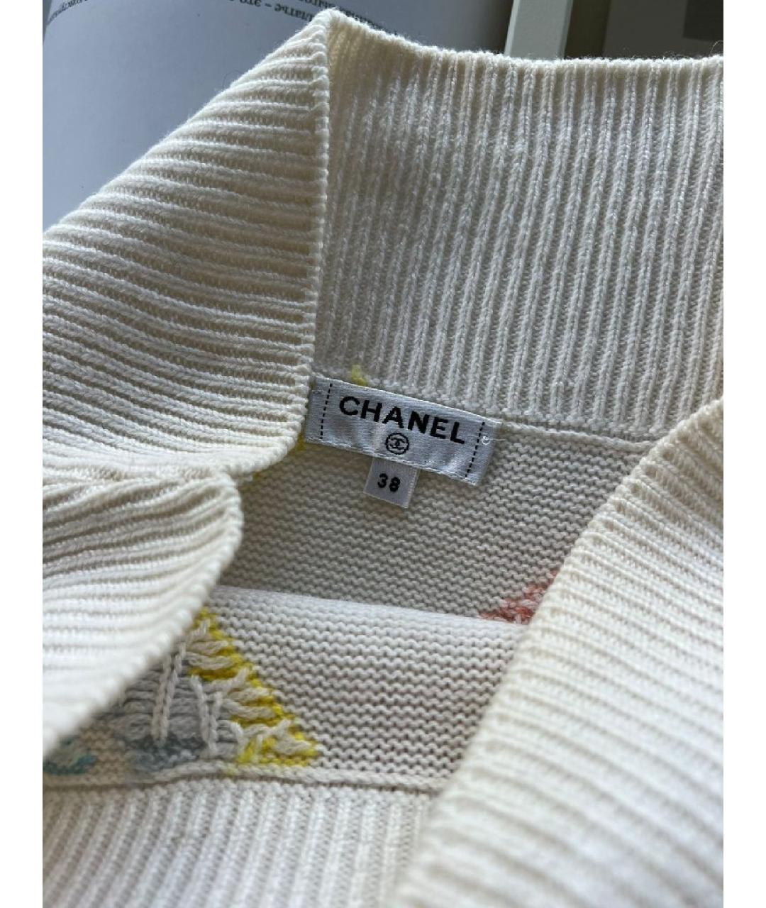 CHANEL Белая хлопковая юбка миди, фото 4
