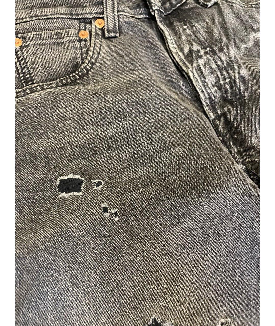 LEVI'S Черные хлопковые прямые джинсы, фото 4
