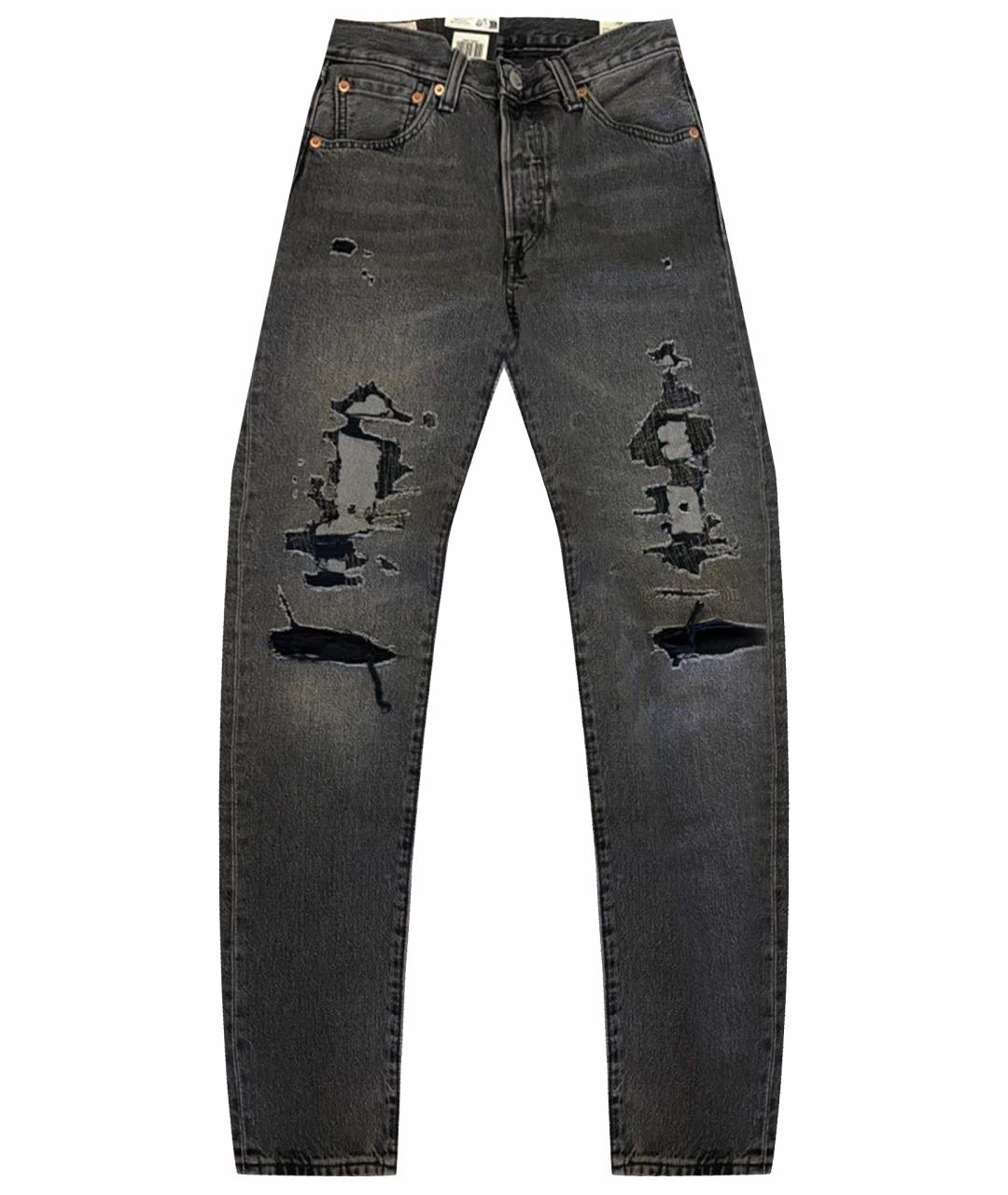LEVI'S Черные хлопковые прямые джинсы, фото 1