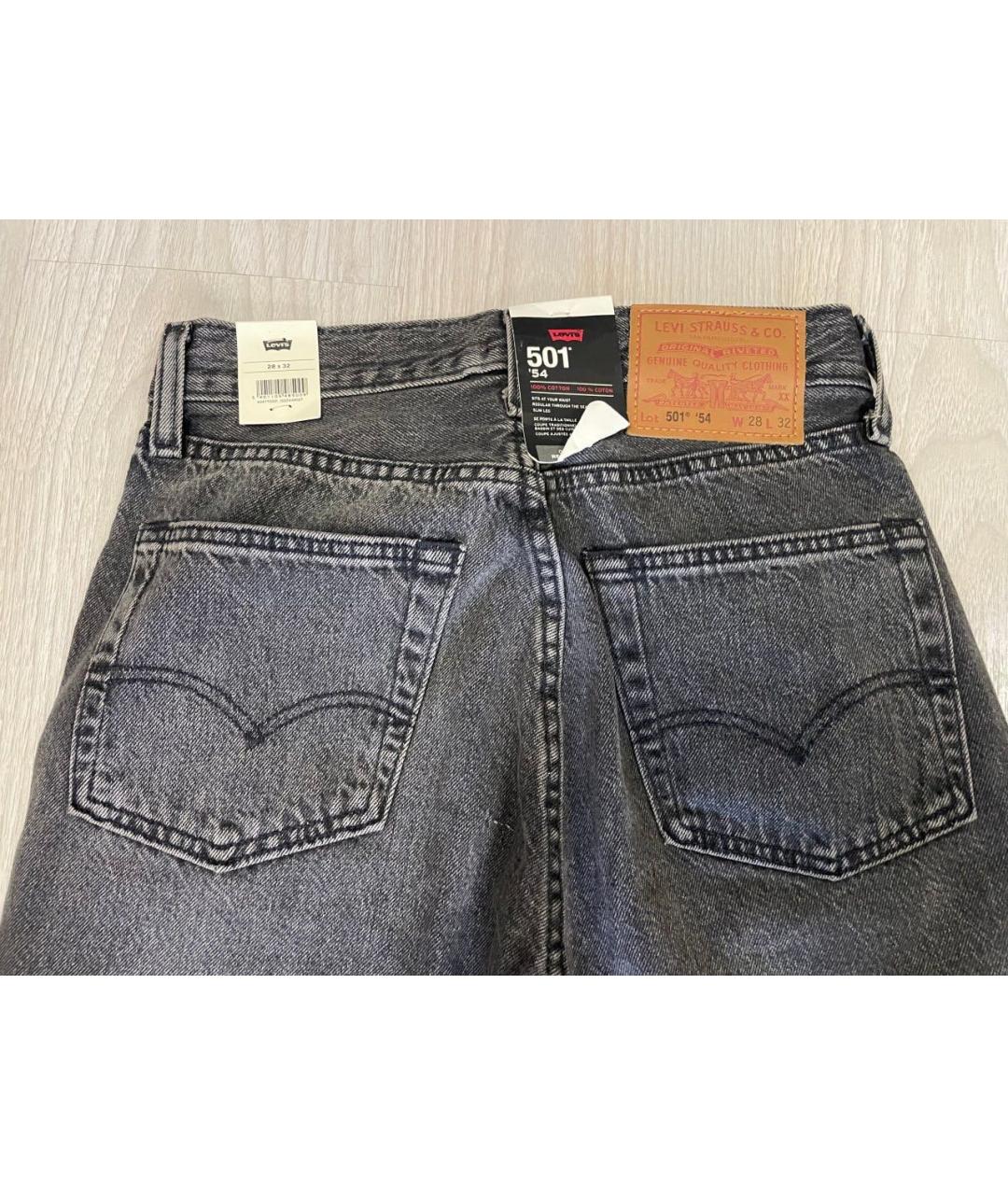 LEVI'S Черные хлопковые прямые джинсы, фото 3