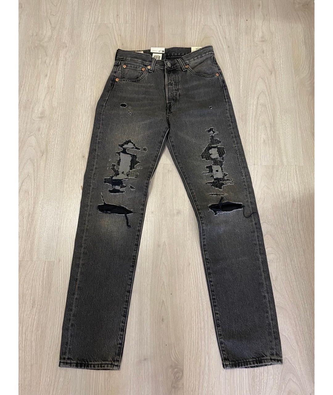 LEVI'S Черные хлопковые прямые джинсы, фото 5