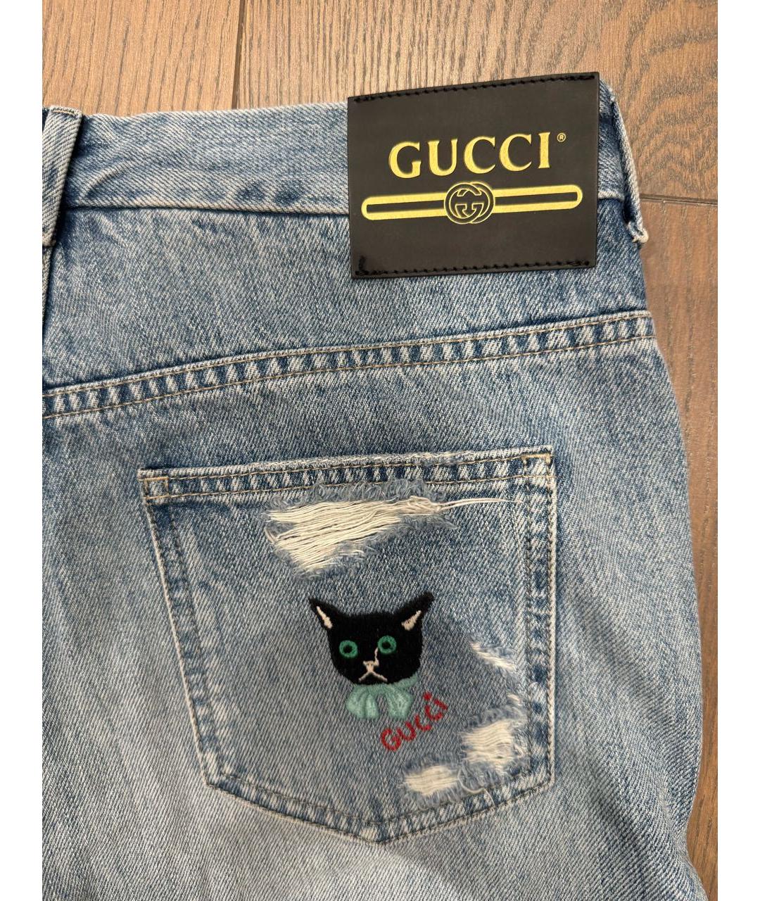 GUCCI Голубые джинсы клеш, фото 4