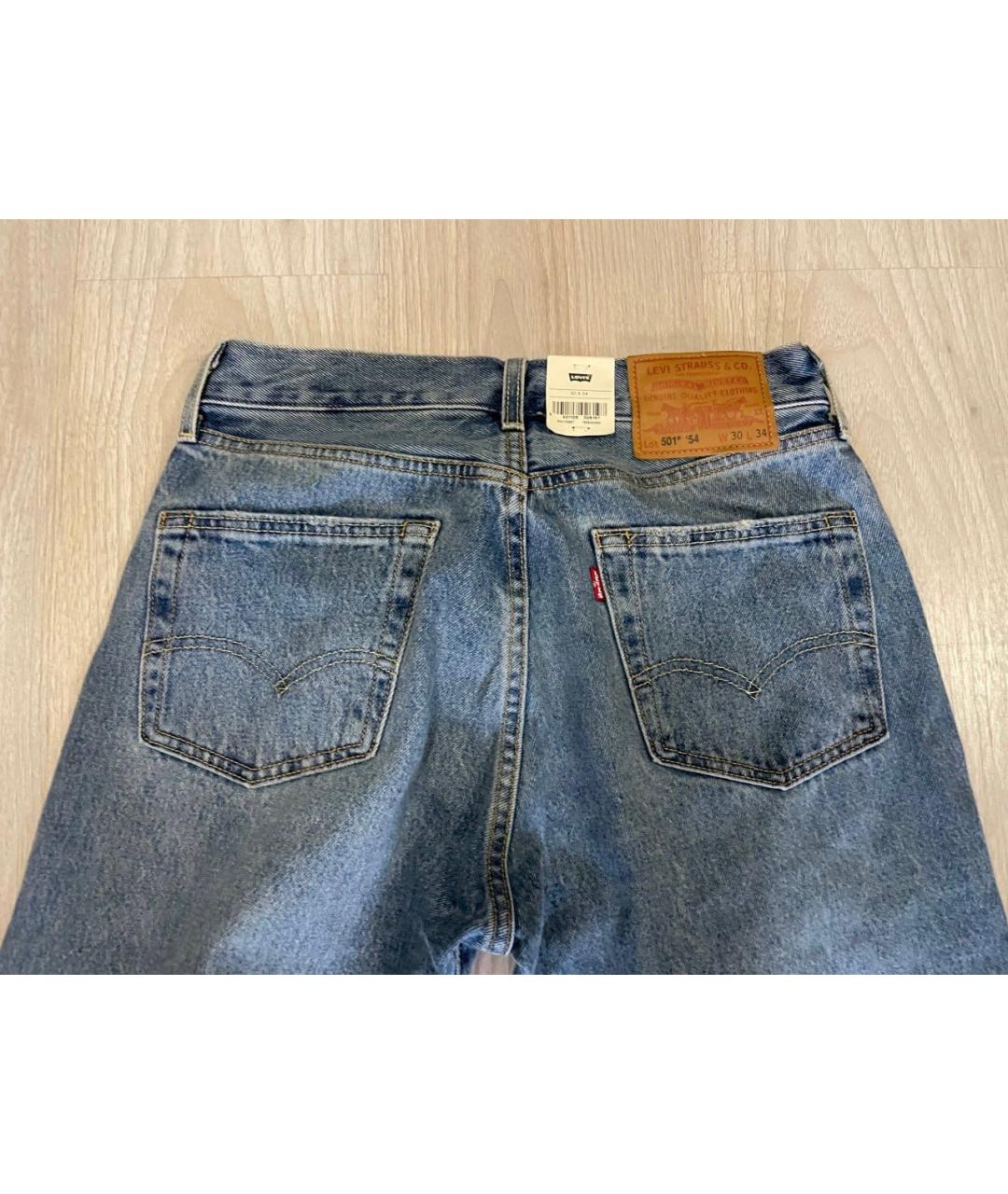 LEVI'S Голубые хлопковые прямые джинсы, фото 3