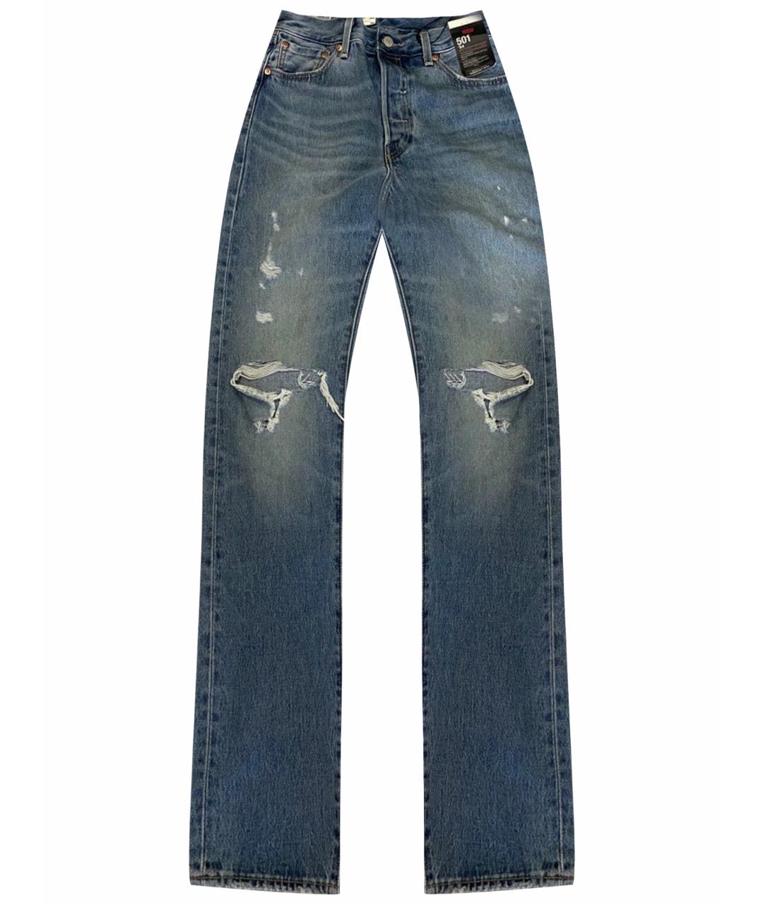 LEVI'S Голубые хлопковые прямые джинсы, фото 1