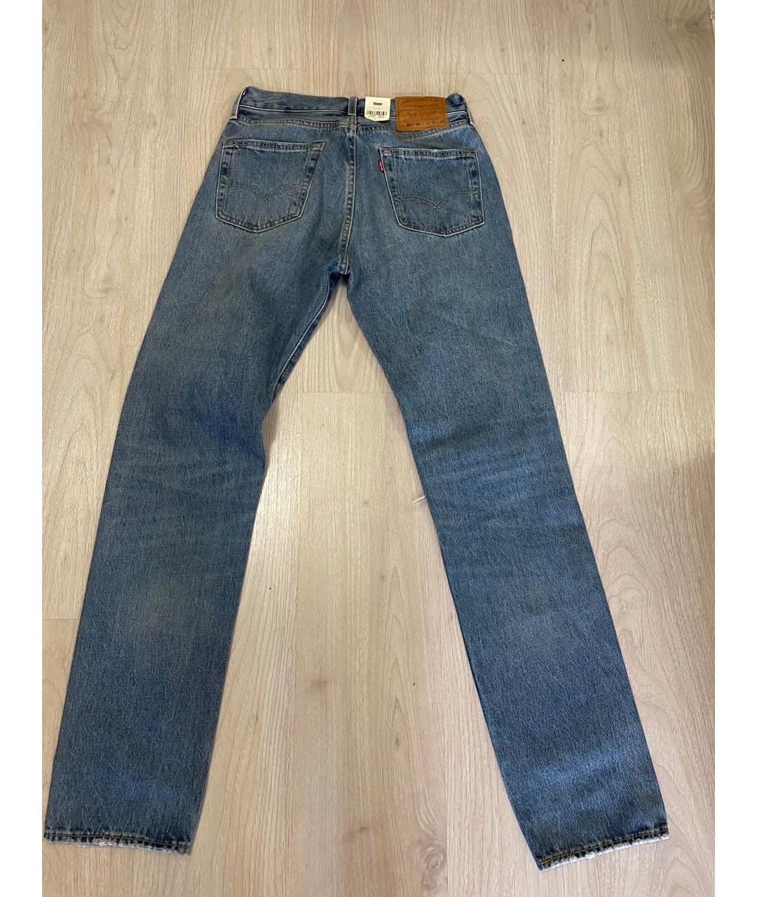 LEVI'S Голубые хлопковые прямые джинсы, фото 2