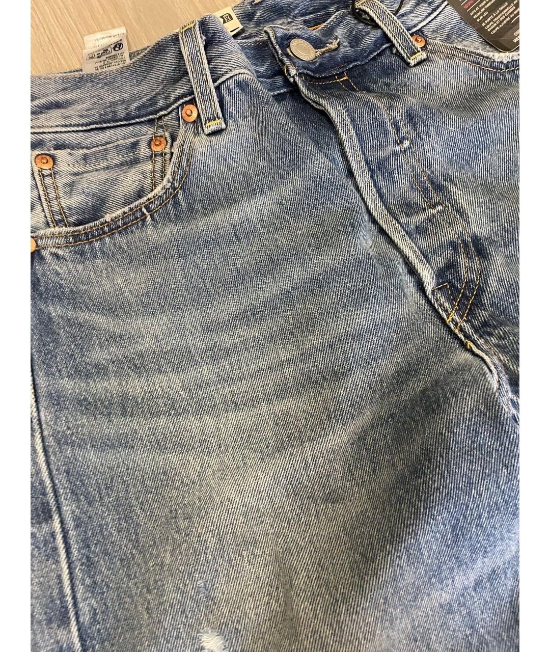 LEVI'S Голубые хлопковые прямые джинсы, фото 4
