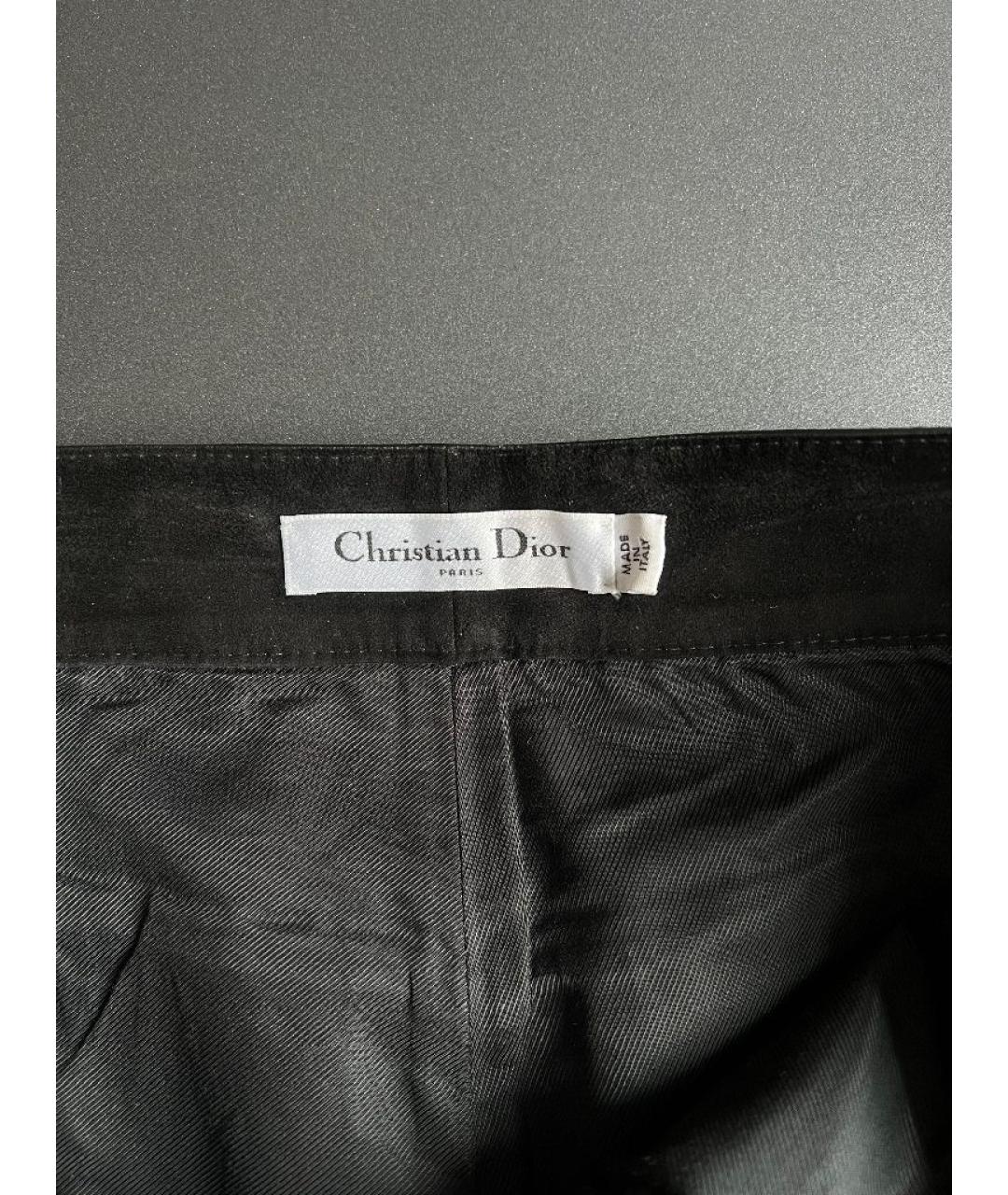 CHRISTIAN DIOR Черные хлопковые брюки широкие, фото 4
