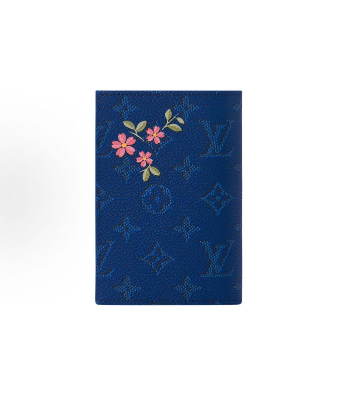LOUIS VUITTON Темно-синий кожаный кошелек, фото 2