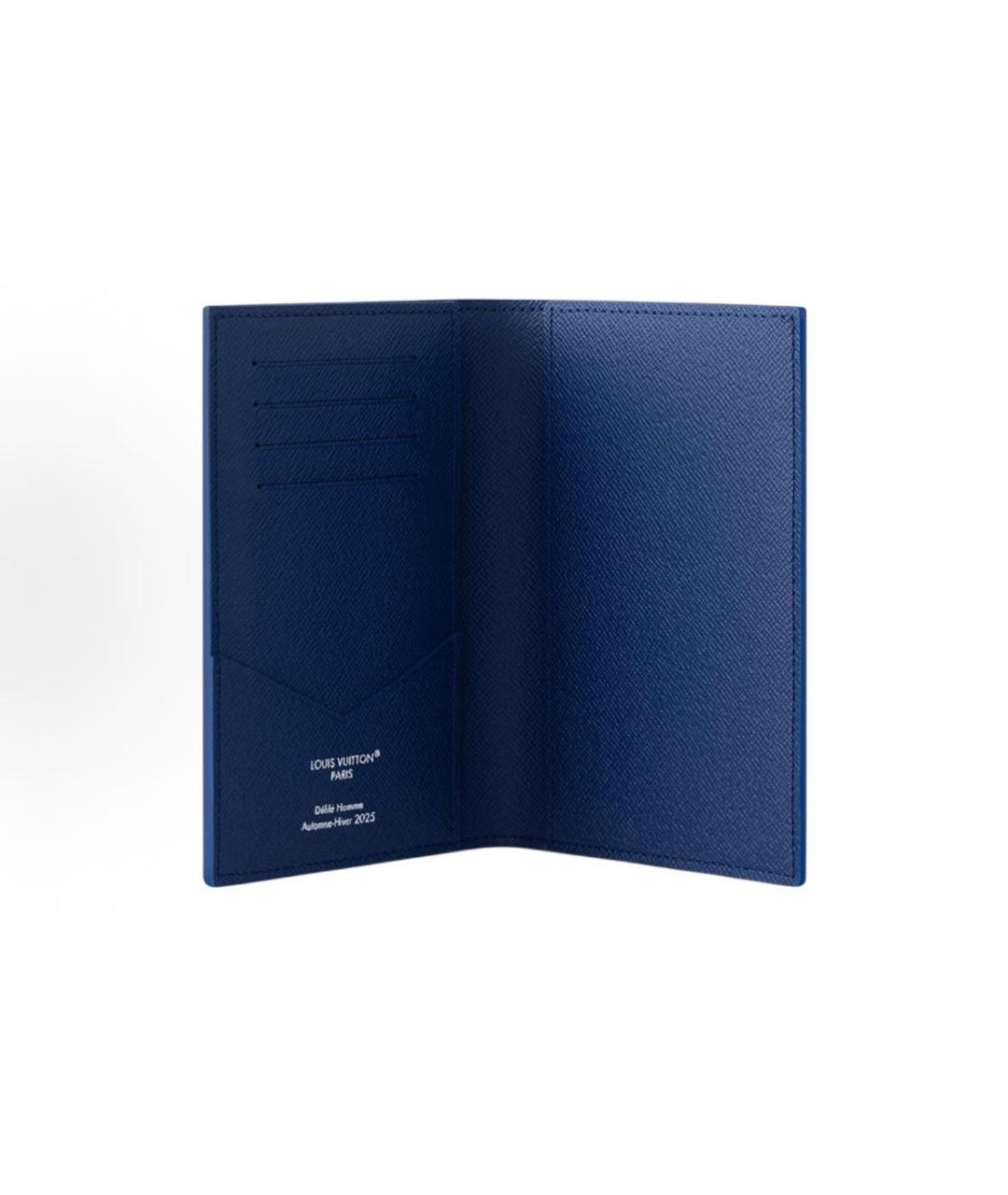 LOUIS VUITTON Темно-синий кожаный кошелек, фото 3