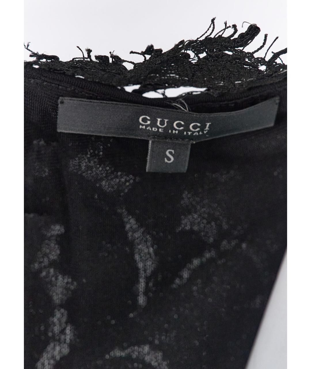 GUCCI Черное вискозное коктейльное платье, фото 4