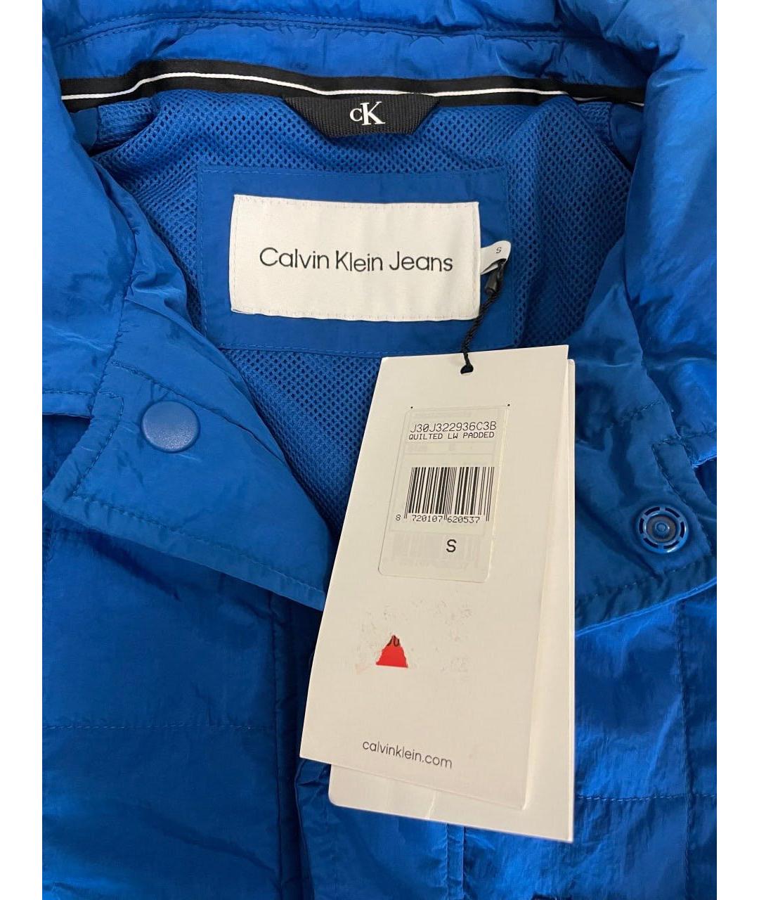CALVIN KLEIN Синяя полиэстеровая куртка, фото 3