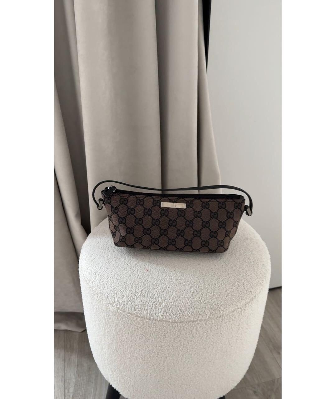 GUCCI Коричневая тканевая сумка через плечо, фото 2