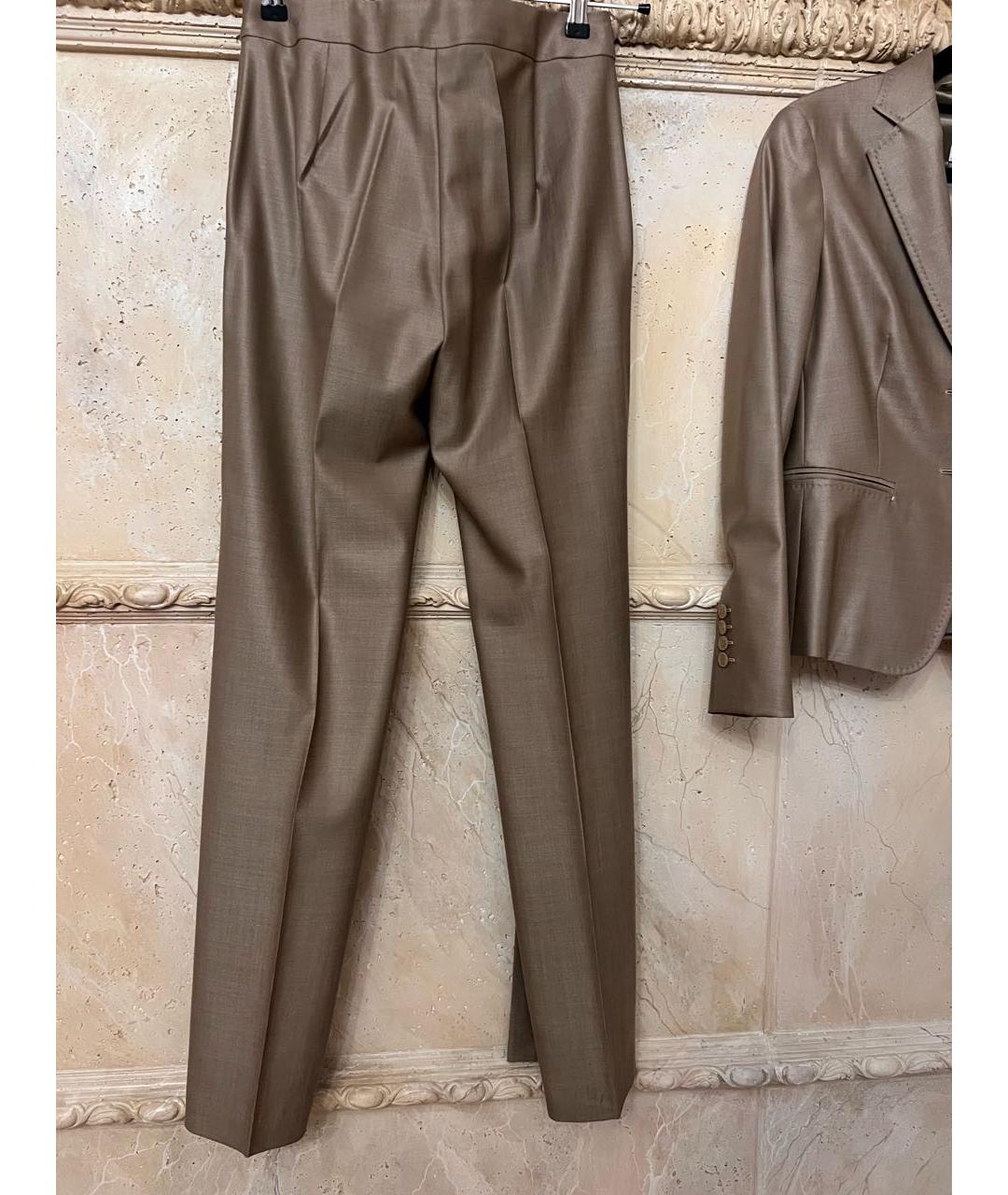 MAX MARA Золотой шелковый костюм с брюками, фото 6
