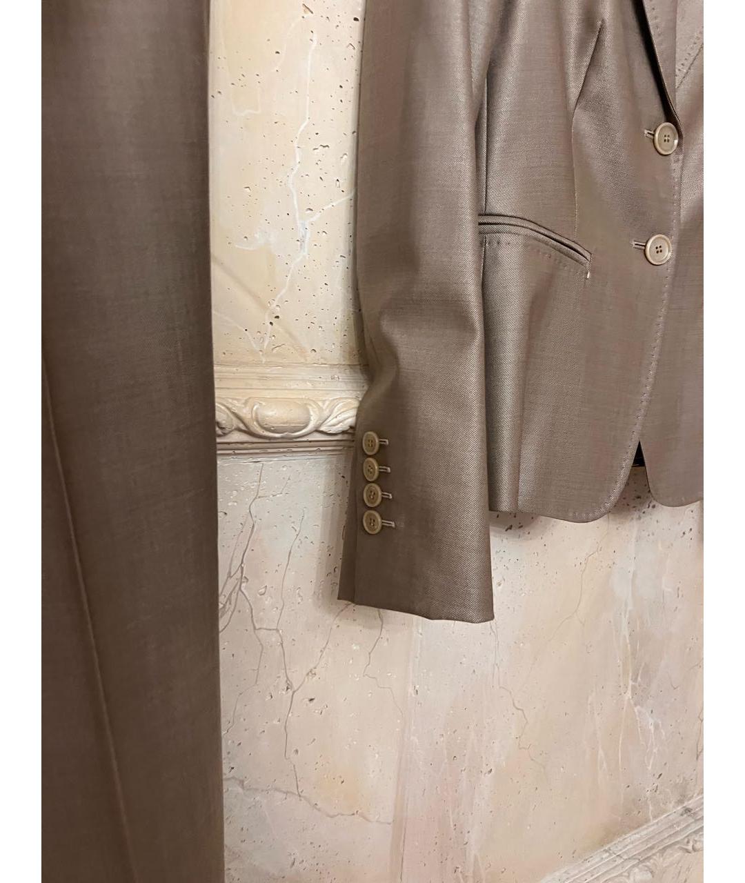 MAX MARA Золотой шелковый костюм с брюками, фото 5